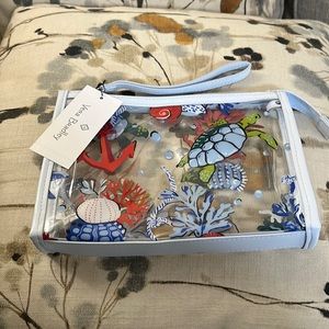 Vera Bradley clear wristlet nautical theme “Anchors Aweigh”.
